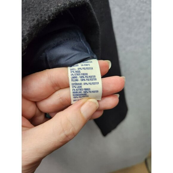 American Eagle Outfitters Womens Peacoat Jacket Size S Black & Gray Wool Blend - Picture 3 of 4